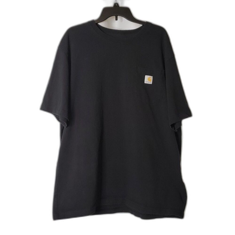 Carhartt Black Short Sleeve T Shirt with Front Pocket Logo Mens Size XL